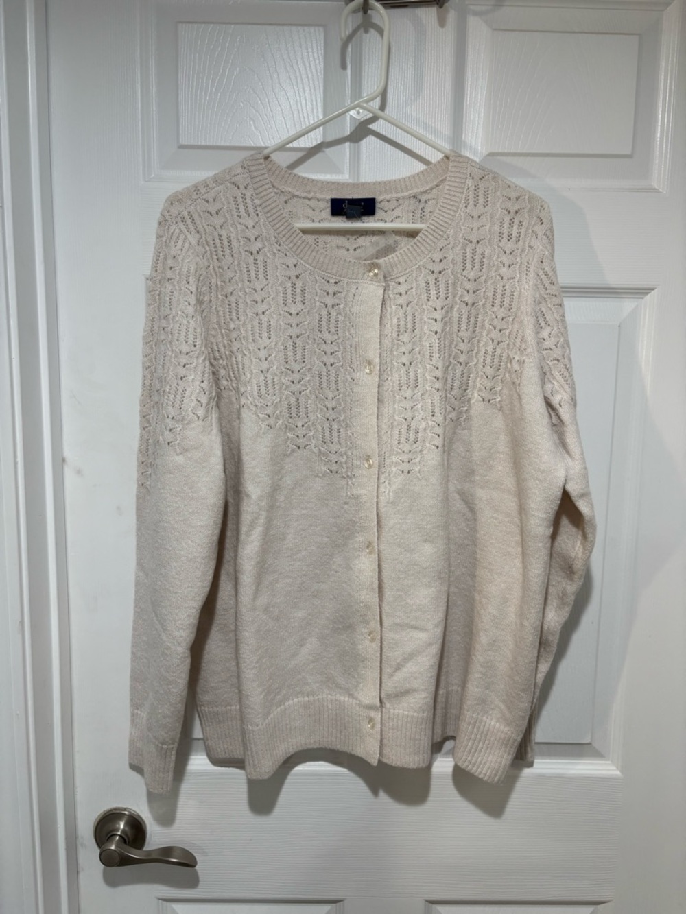 D & CO SIGNATURE NIP Women's Cream Knit Button-Front Sweater Cardigan - Picture 2 of 11